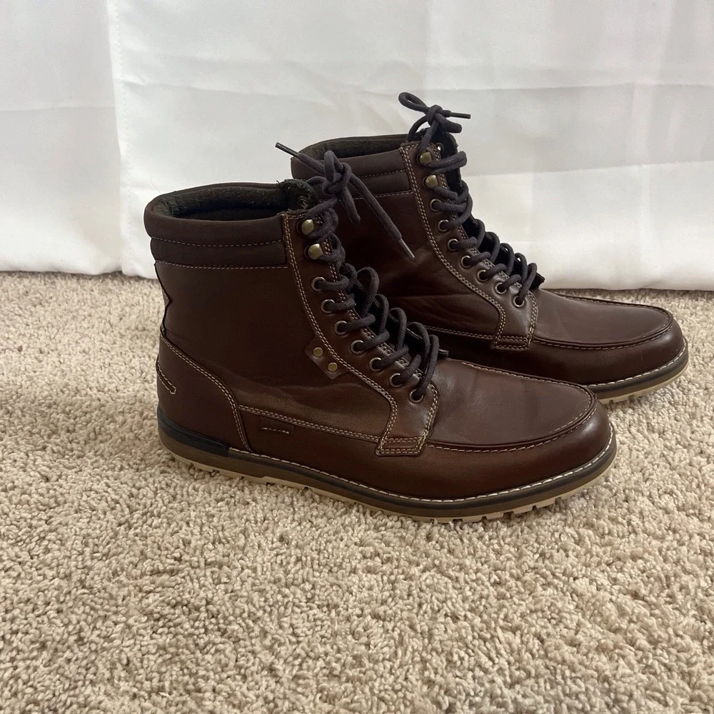 Target‎ High Top Brown Faux Leather Lace Up Casual Boots Men's Size 13